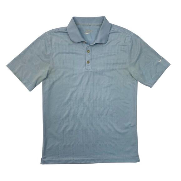 Nike Polo Shirt Mens S Small Sky Blue Dri Fit Textured Tour Performance Golf - Picture 1 of 9